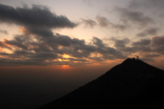 筑波山から見た夕日（１）